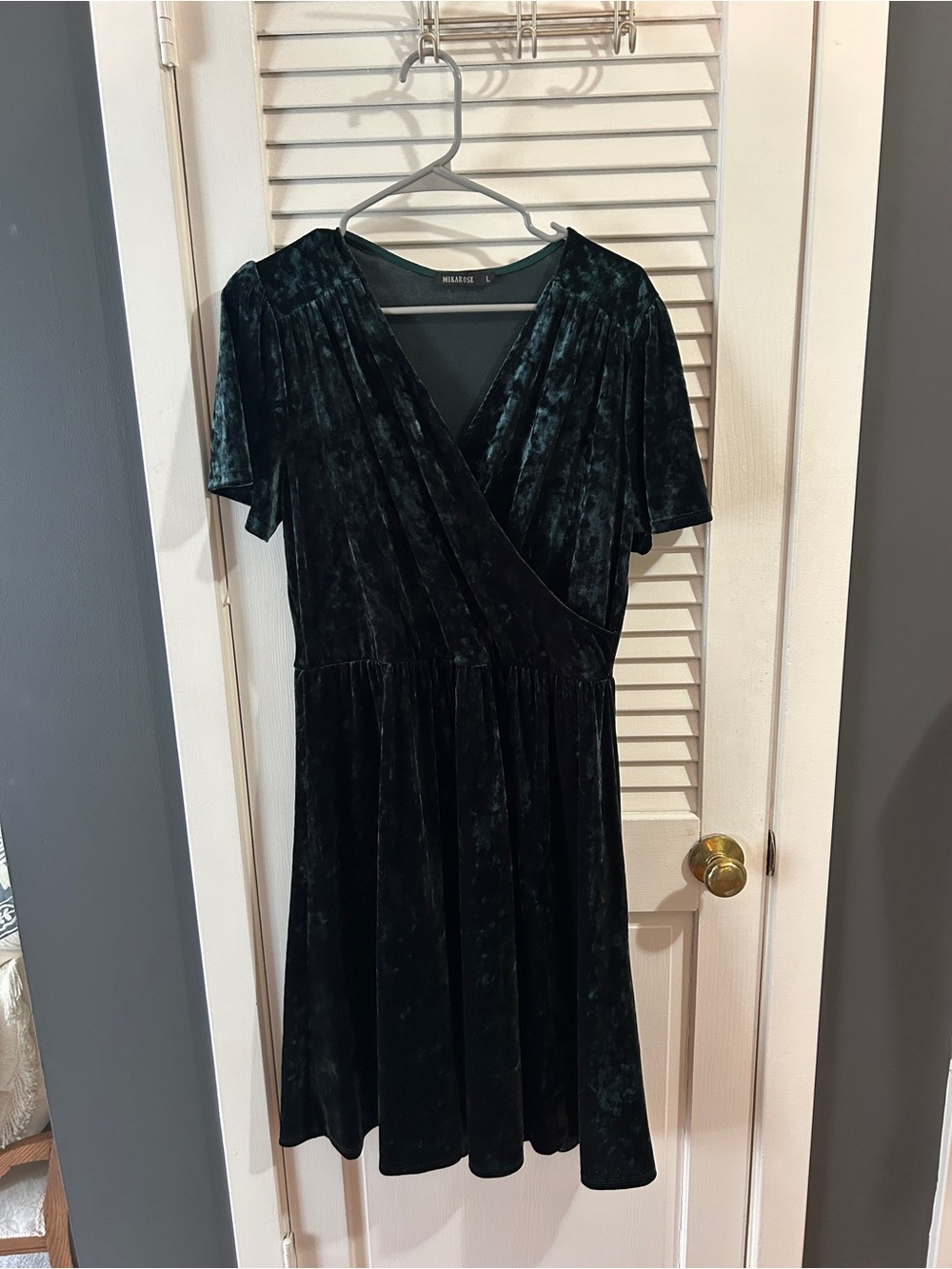 Mikarose Emerald Velvet Wrap Dress